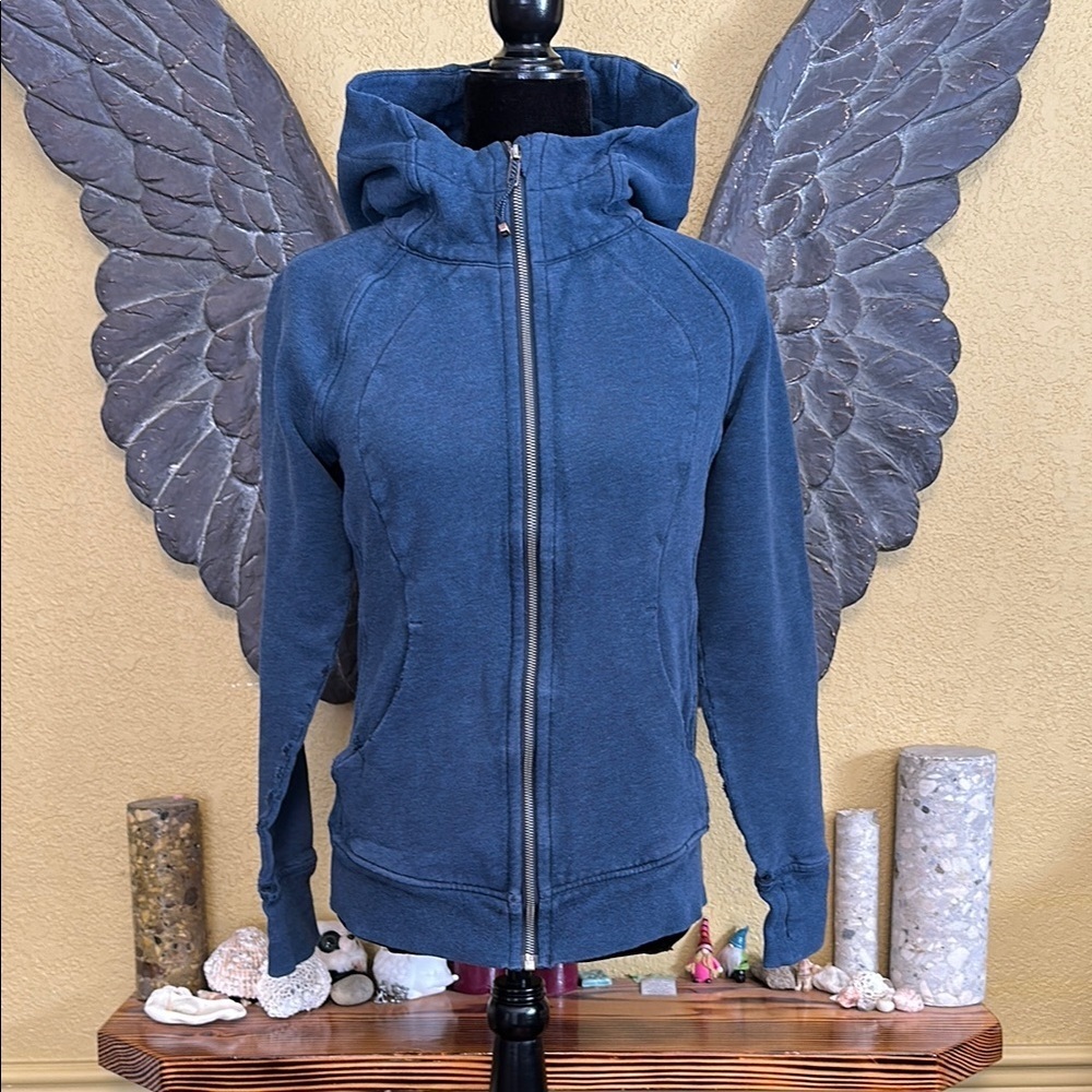 Lululemon Women's Blue Distressed Hoodie Jacket